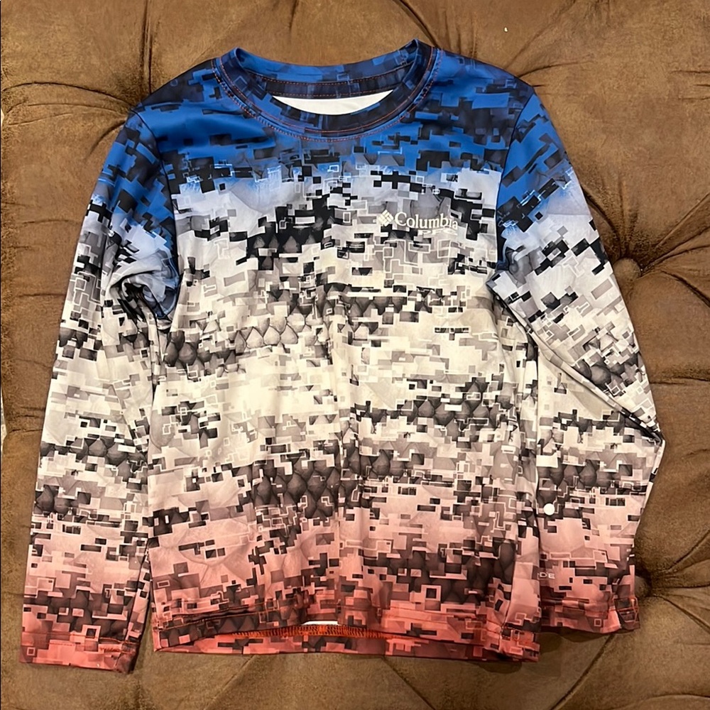 Columbia Blue and Red Long Sleeve Tee